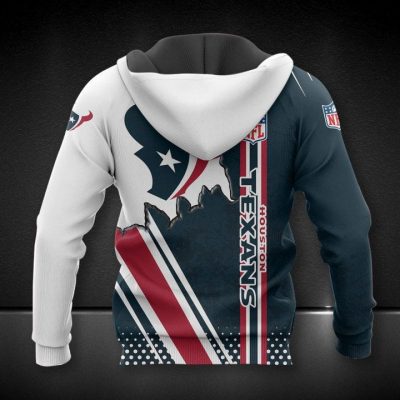 NFL Houston Texans Blue White Pullover Hoodie