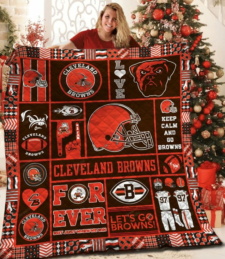 NFL Cleveland Browns Orange Quilt Blanket V3 NFL Cleveland Browns Orange Quilt Blanket V3