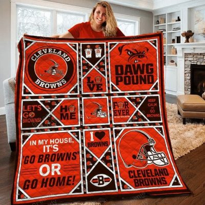 NFL Cleveland Browns Orange Quilt Blanket