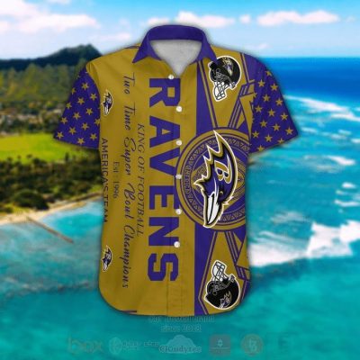 NFL Baltimore Ravens Gold Purple Hawaiian Shirt