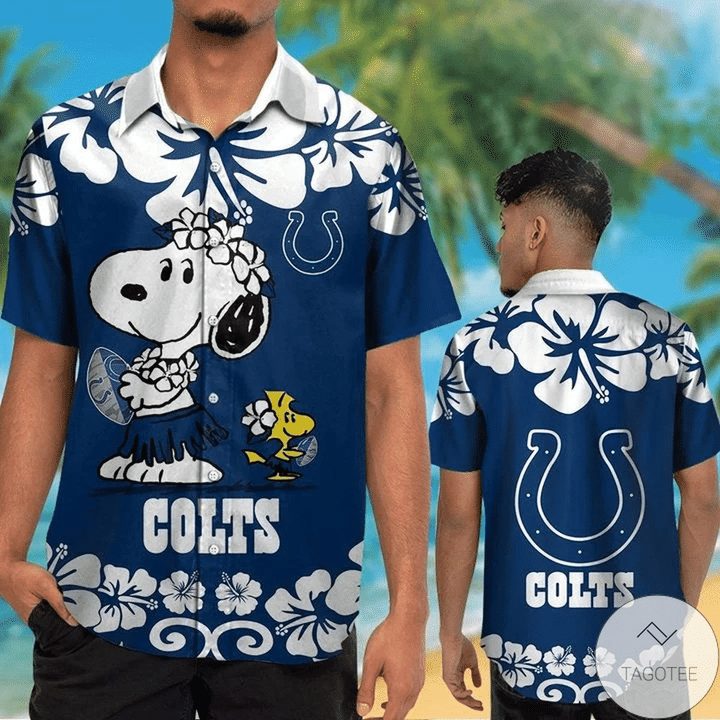 NFL Indianapolis Colts Snoopy Blue Hawaiian Shirt NFL Indianapolis Colts Snoopy Blue Hawaiian Shirt