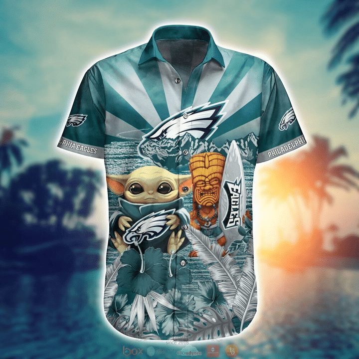 NFL Philadelphia Eagles Baby Yoda Hawaiian Shirt NFL Philadelphia Eagles Baby Yoda Hawaiian Shirt