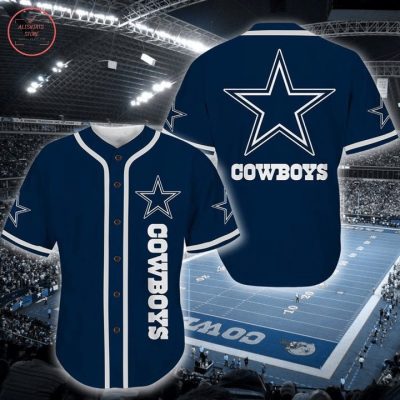 NFL Dallas Cowboys Basic Dark Blue Baseball Jersey