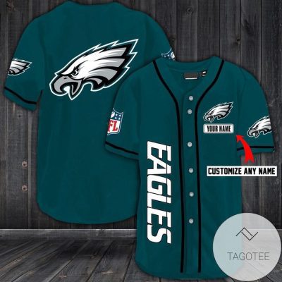 NFL Philadelphia Eagles Custom Name Green Baseball Jersey
