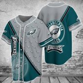 NFL Philadelphia Eagles Green Grey Baseball Jersey