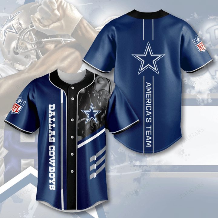NFL Dallas Cowboys Dark Blue America Team Stripes Baseball Jersey NFL Dallas Cowboys Dark Blue America Team Stripes Baseball Jersey
