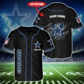 NFL Dallas Cowboys Custom Name Black Scratch Baseball Jersey V2