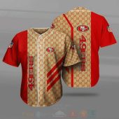 NFL San Francisco 49ers Golden Red Stripes Baseball Jersey