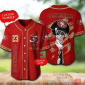 NFL San Francisco 49ers Custom Name Helmet Red Baseball Jersey