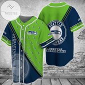 NFL Seattle Seahawks Navy Green Baseball Jersey