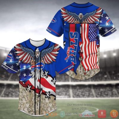 NFL Buffalo Bills American Eagle Camo Flag Baseball Jersey