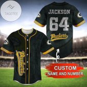NFL Green Bay Packers Custom Name Number Black Baseball Jersey