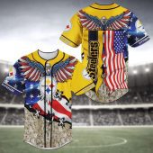 NFL Pittsburgh Steelers Eagles American Flag Baseball Jersey