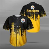 NFL Pittsburgh Steelers Black Golden Baseball Jersey V2