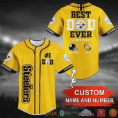 NFL Pittsburgh Steelers Custom Name Number Golden Baseball Jersey