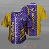NFL Baltimore Ravens Purple Gold Baseball Jersey