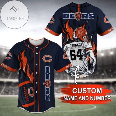 NFL Chicago Bears Custom Name Number Limited Edition Baseball Jersey