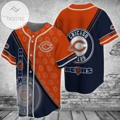 NFL Chicago Bears Orange Blue Logo Baseball Jersey