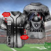 NFL Las Vegas Raiders Custom Name Number Silver Baseball Jersey