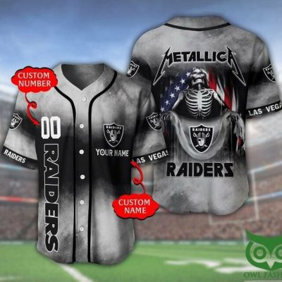 NFL Las Vegas Raiders Custom Name Number Silver Baseball Jersey