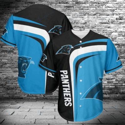 NFL Carolina Panthers Blue Black Baseball Jersey