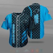 NFL Carolina Panthers Blue Black Baseball Jersey V3