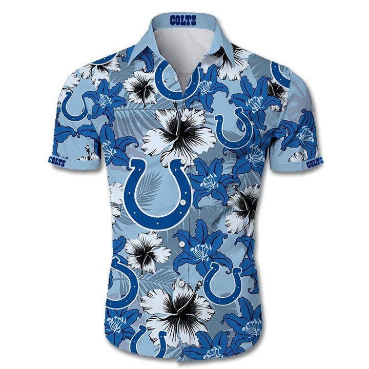 NFL Indianapolis Colts Flower Blue Hawaiian Shirt NFL Indianapolis Colts Flower Blue Hawaiian Shirt