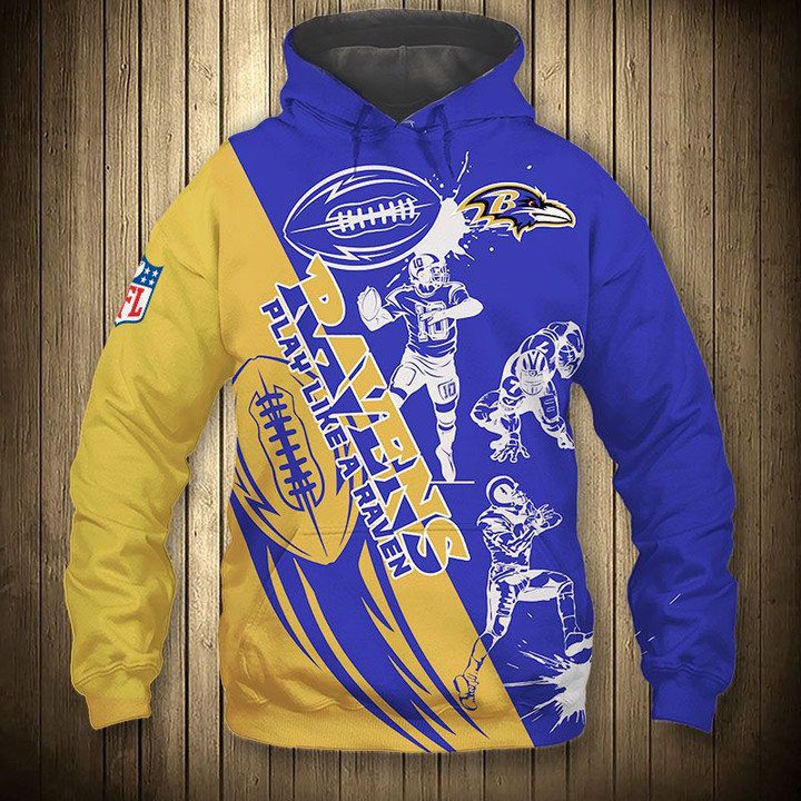 NFL Baltimore Ravens Gold Purple Pullover Hoodie V3 NFL Baltimore Ravens Gold Purple Pullover Hoodie V3