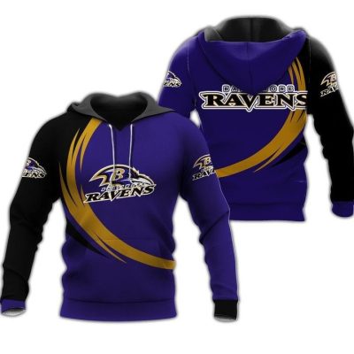 NFL Baltimore Ravens Purple Black Pullover Hoodie V2