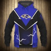 NFL Baltimore Ravens Black Purple Lightning Pullover Hoodie