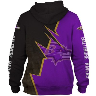 NFL Baltimore Ravens Purple Black Zigzag Pullover Hoodie