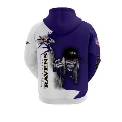NFL Baltimore Ravens Halloween Iron Maiden Pullover Hoodie