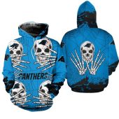 NFL Carolina Panthers Halloween Skull Pullover Hoodie V3