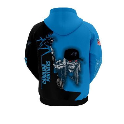 NFL Carolina Panthers Halloween Iron Maiden Pullover Hoodie