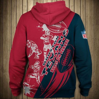 NFL Houston Texans Red Blue Pullover Hoodie V6