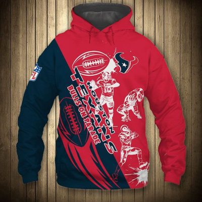 NFL Houston Texans Red Blue Pullover Hoodie V6