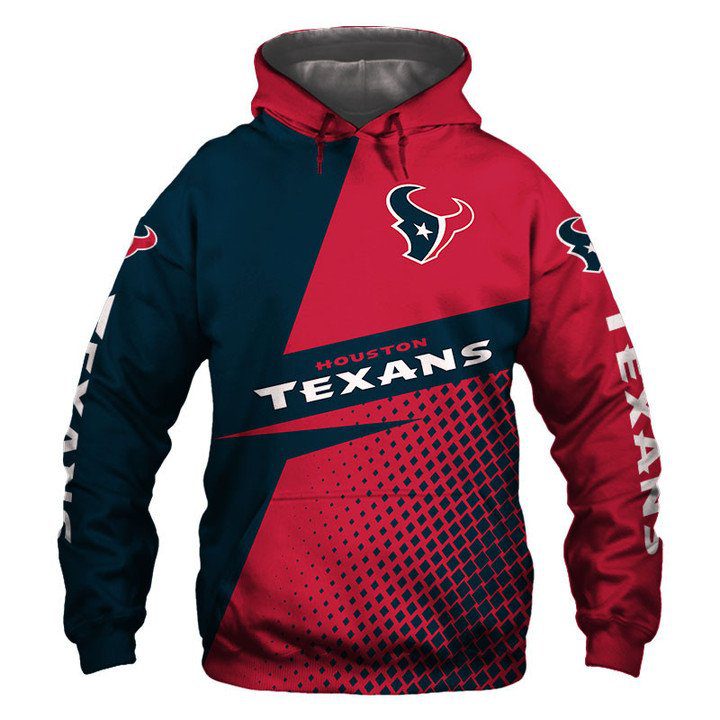 NFL Houston Texans Red Blue Pullover Hoodie V4 NFL Houston Texans Red Blue Pullover Hoodie V4