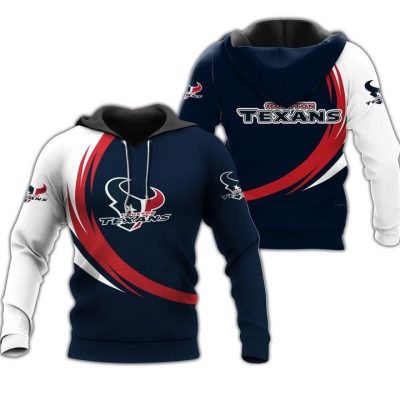 NFL Houston Texans Blue WHite Pullover Hoodie V4