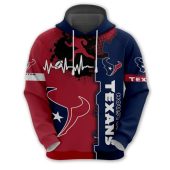 NFL Houston Texans Red Blue Pullover Hoodie V5