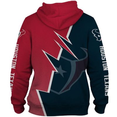 NFL Houston Texans Blue Red Zigzag Pullover Hoodie