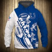 NFL Indianapolis Colts Blue White Pullover Hoodie V3