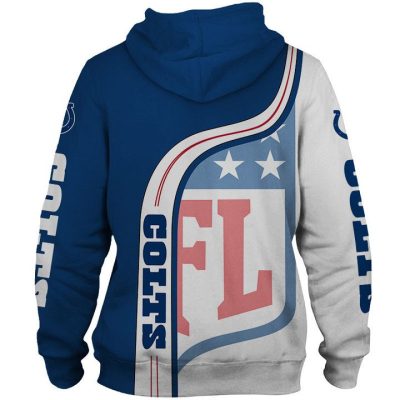 NFL Indianapolis Colts Blue White Pullover Hoodie V5