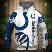 NFL Indianapolis Colts White Blue Pullover Hoodie V3