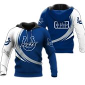 NFL Indianapolis Colts Blue White Pullover Hoodie V7