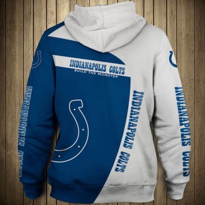 NFL Indianapolis Colts Blue White Pullover Hoodie V6