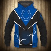NFL Indianapolis Colts Black Blue Lightning Pullover Hoodie