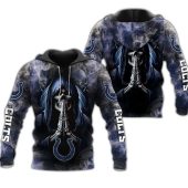 NFL Indianapolis Colts Skull Smoke Pullover Hoodie