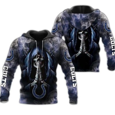 NFL Indianapolis Colts Skull Smoke Pullover Hoodie