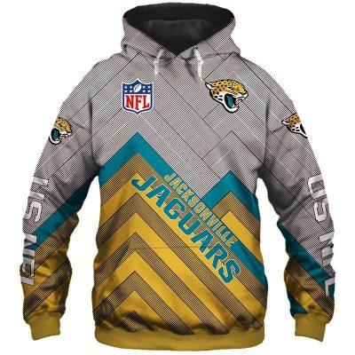NFL Jacksonville Jaguars Gold Grey Pullover Hoodie