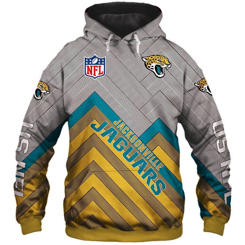 NFL Jacksonville Jaguars Gold Grey Pullover Hoodie NFL Jacksonville Jaguars Gold Grey Pullover Hoodie